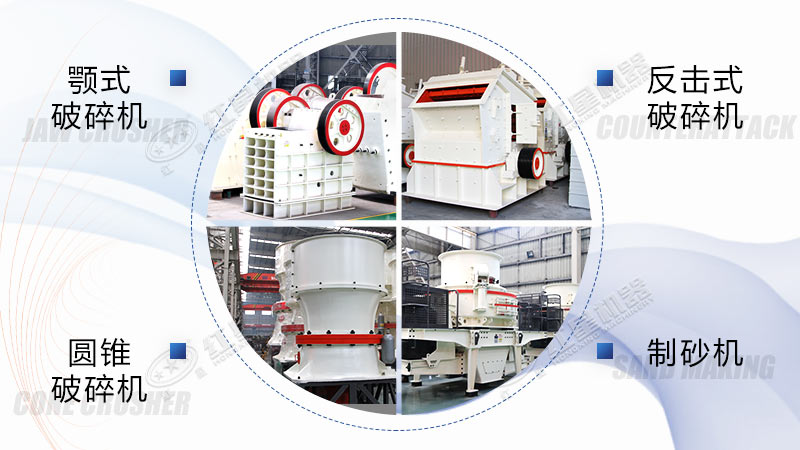 不同类型的石料破碎设备拼图